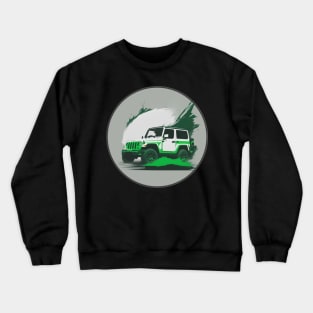 Jeep Vehicle White Green Design Crewneck Sweatshirt